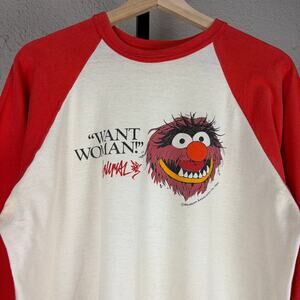 The Muppets Animal Rare "Want Woman" 1981 Raglan Rare Tagged XL Shirt